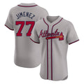 Friene A.Braves #77 Joe Jimenez Player Gray Limited Elite Home Game Stitched Jerseys