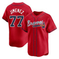 Friene A.Braves #77 Joe Jimenez Player Red Limited Home Game Stitched Jerseys