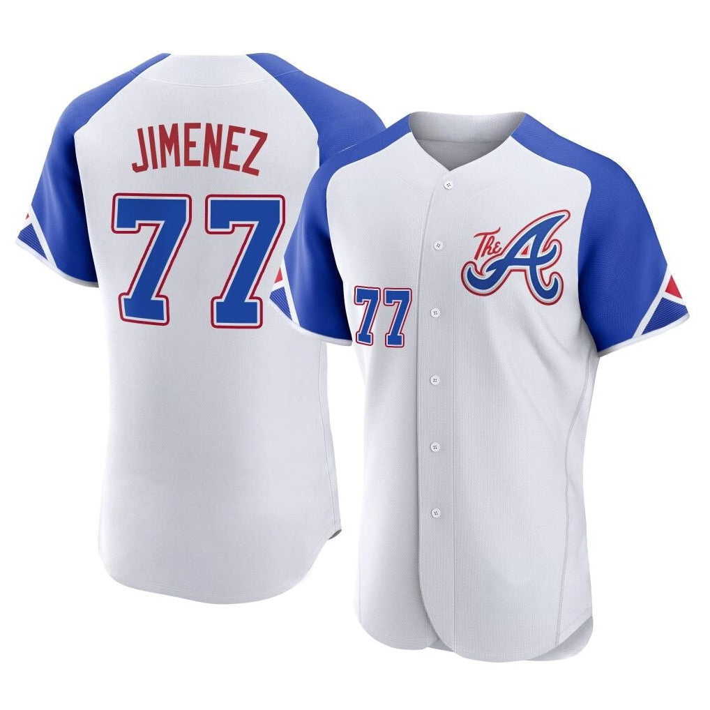 Friene A.Braves #77 Joe Jimenez Player White City Connect Limited Elite Home Game Stitched Jerseys
