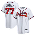 Friene A.Braves #77 Joe Jimenez Player White Home Game Stitched Jerseys