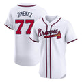 Friene A.Braves #77 Joe Jimenez Player White Limited Elite Home Game Stitched Jerseys