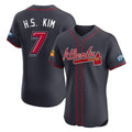 Friene A.Braves #7 Ha-Seong Kim Player Navy 2025 Speedway Classic Limited Elite Home Game Stitched Jerseys