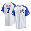 Friene A.Braves #7 Ha-Seong Kim Player White City Connect Home Game Stitched Jerseys