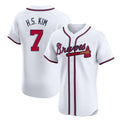 Friene A.Braves #7 Ha-Seong Kim Player White Limited Elite Home Game Stitched Jerseys