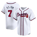 Friene A.Braves #7 Ha-Seong Kim Player White Limited Home Game Stitched Jerseys
