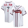 Friene A.Braves #7 Ha-Seong Kim Player White USA 250 Fourth Of July Limited Home Game Stitched Jerseys