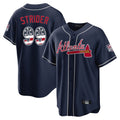 Friene A.Braves #99 Spencer Strider Player Navy USA 250 Fourth Of July Limited Home Game Stitched Jerseys