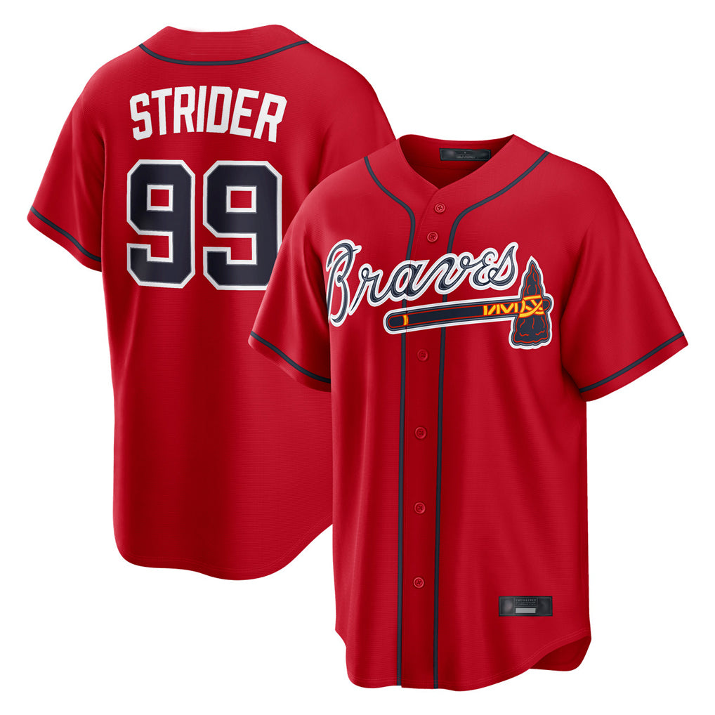 Friene A.Braves #99 Spencer Strider Player Red Home Game Stitched Jerseys