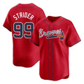 Friene A.Braves #99 Spencer Strider Player Red Limited Home Game Stitched Jerseys