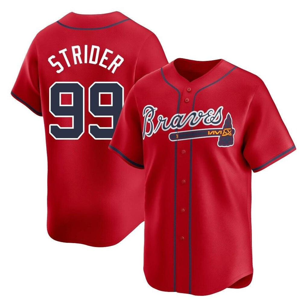 Friene A.Braves #99 Spencer Strider Player Red Limited Home Game Stitched Jerseys