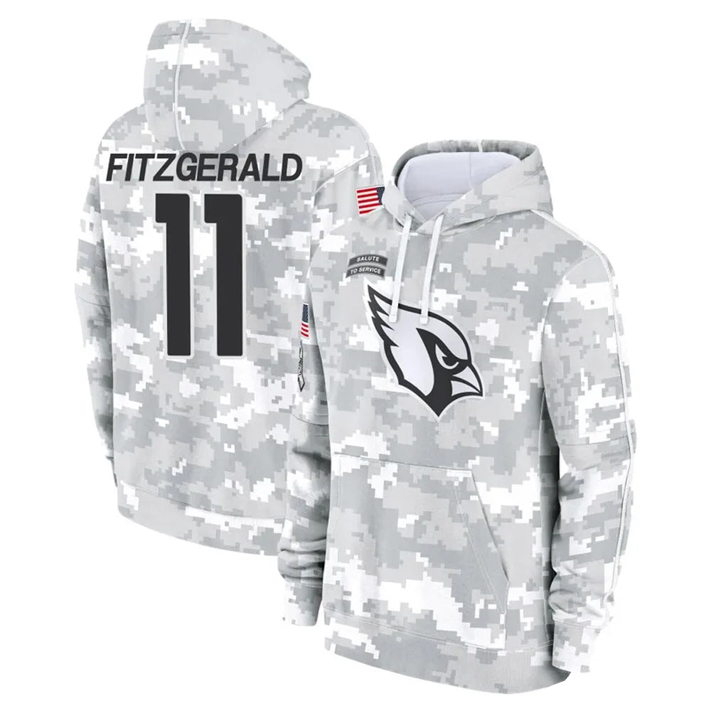 Friene A.Cardinals #11 Larry Fitzgerald Player Arctic Camo Salute to Service Limited Hoodie Stitched Jerseys