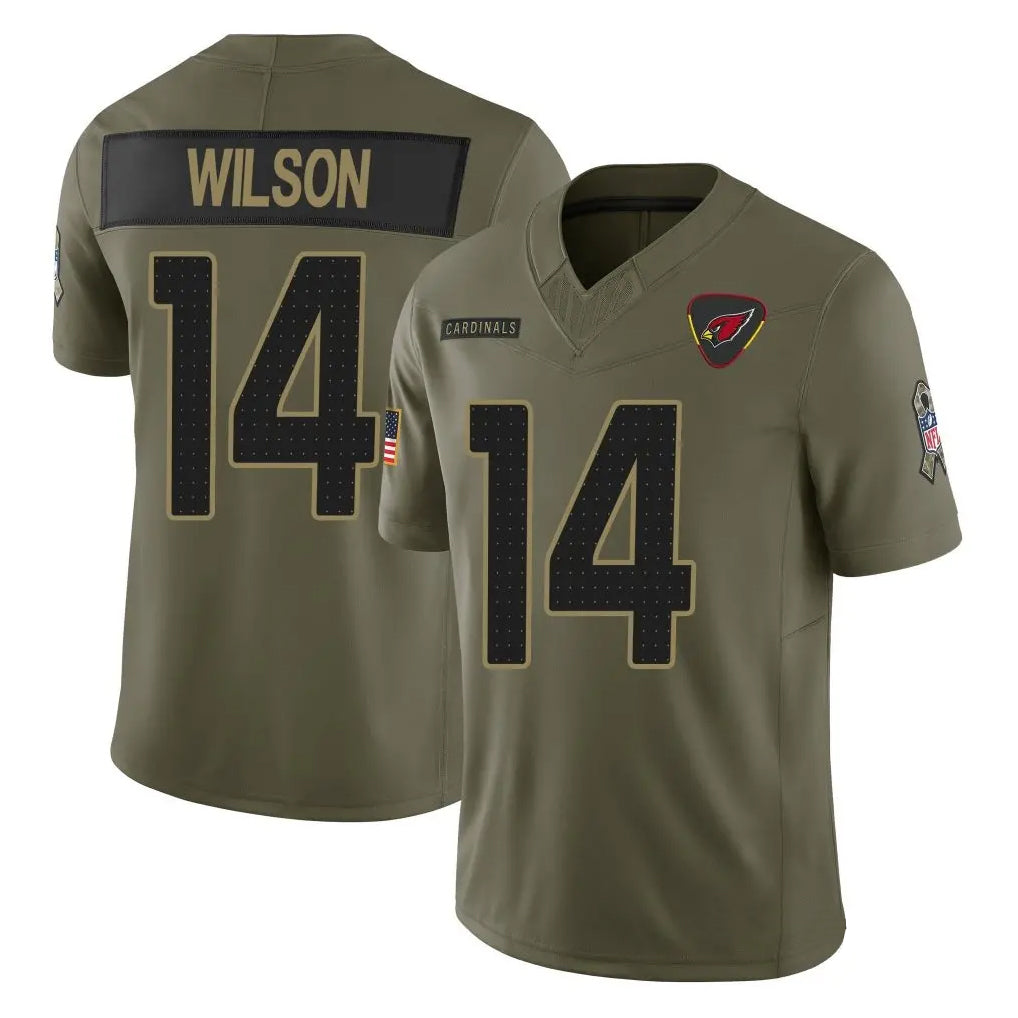 Friene A.Cardinals #14 Michael Wilson Player Olive Salute To Service Limited Home Game Stitched Jerseys