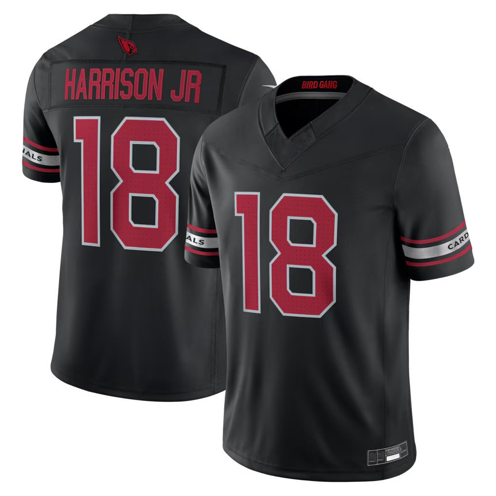 Friene A.Cardinals #18 Marvin Harrison Jr. Black Alternate Vapor F.U.S.E. Limited Stitched Jerseys