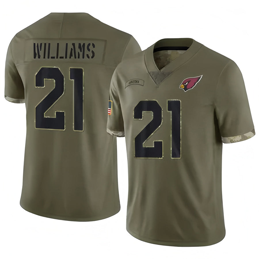 Friene A.Cardinals #21 Garrett Williams Player Olive Salute To Service Stitched Jerseys