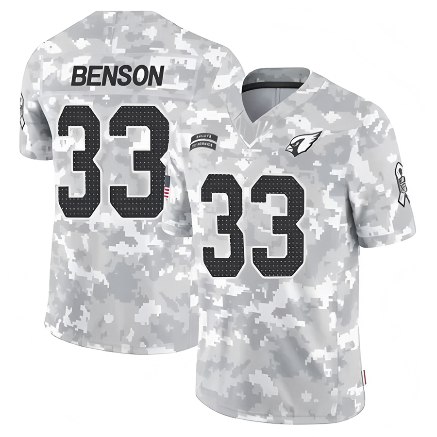 Friene A.Cardinals #33 Trey Benson Player Camo Salute to Service Limited Stitched Jerseys