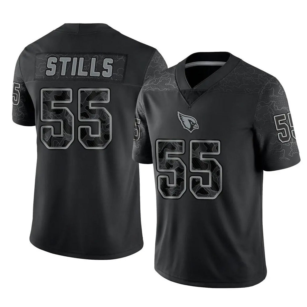 Friene A.Cardinals #55 Dante Stills Player Black RFLCTV Limited Home Game Stitched Jerseys