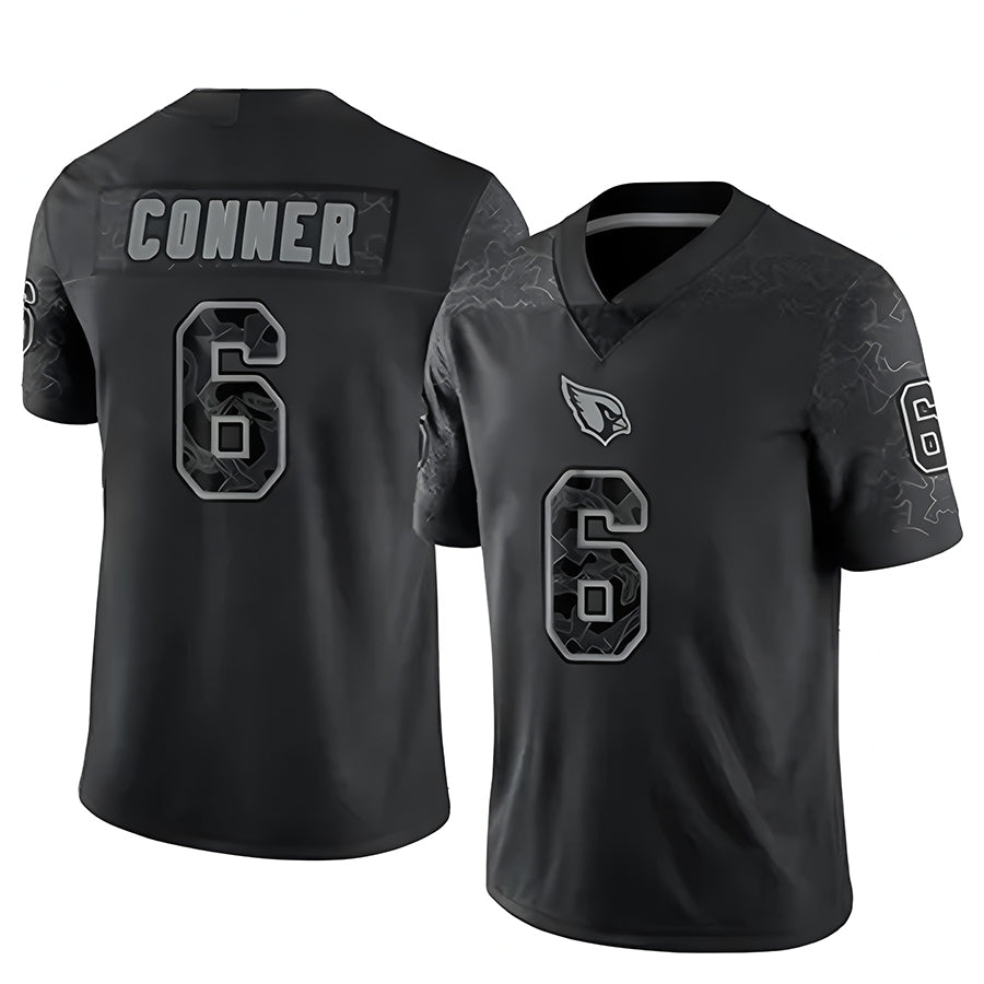 Friene A.Cardinals #6 James Conner Player Black RFLCTV Limited Football Jerseys