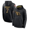 Friene A.Cardinals #7 Jacoby Brissett Player Black Salute to Service Sideline Performance Pullover Hoodies Home Game Stitched Jerseys