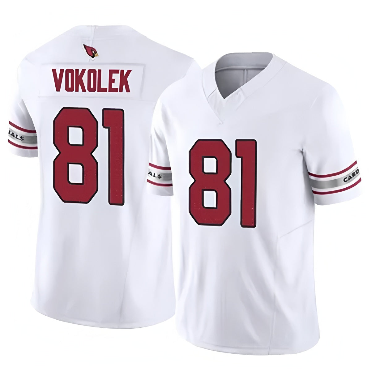 Friene A.Cardinals #81 Travis Vokolek Player White Home Game Stitched Jerseys