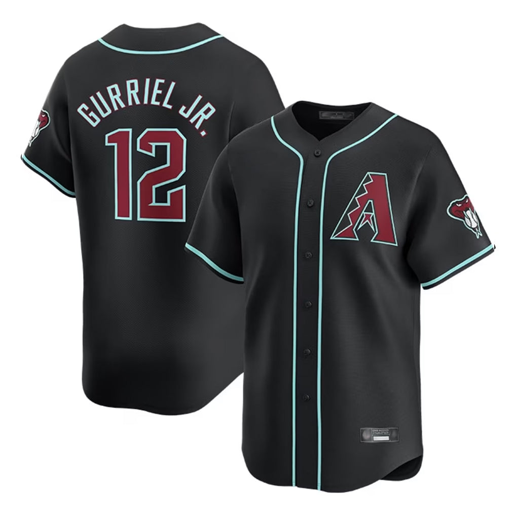 Friene A.Diamondbacks #12 Lourdes Gurriel Jr Player Black Limited Home Game Stitched Jerseys