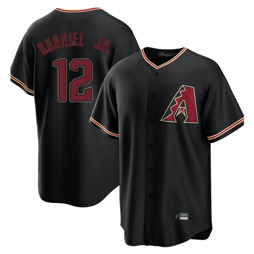 Friene A.Diamondbacks #12 Lourdes Gurriel Jr Player Black Limited Home Stitched Jerseys