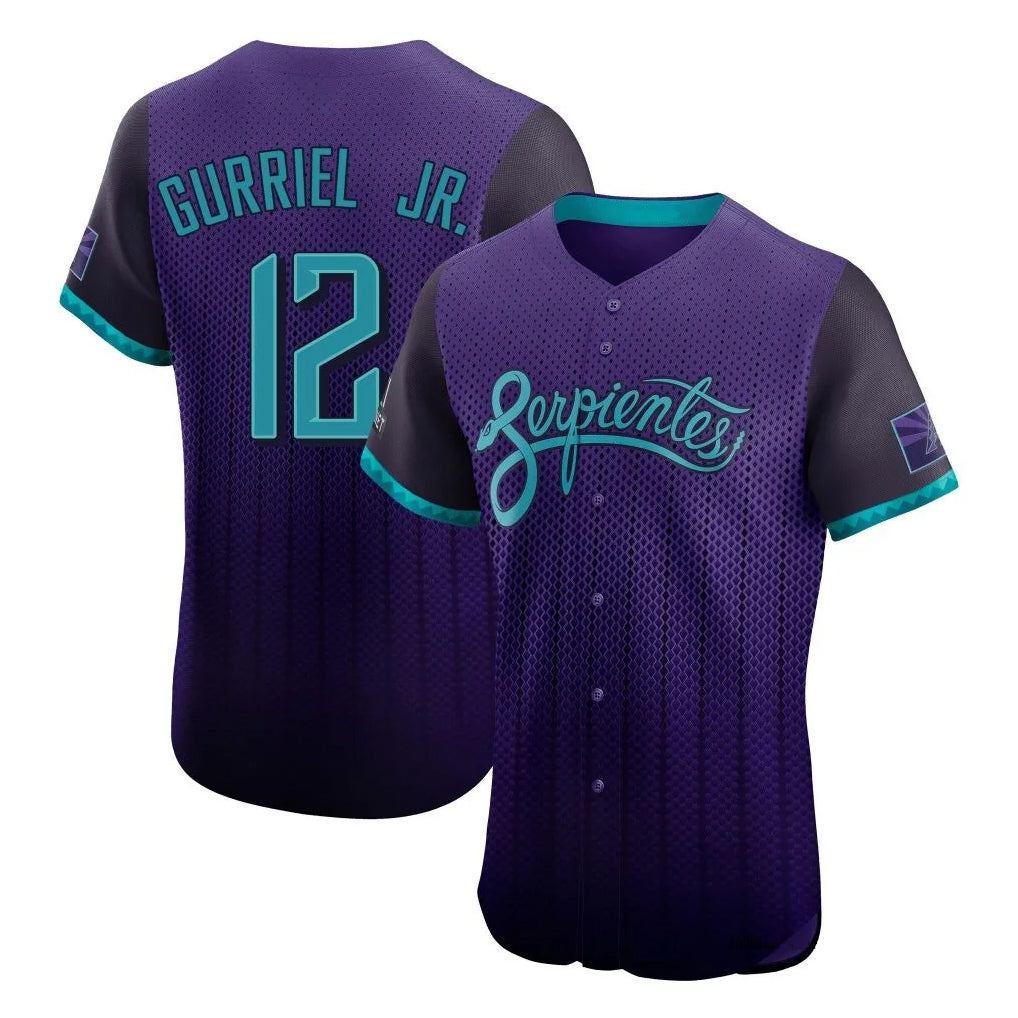 Friene A.Diamondbacks #12 Lourdes Gurriel Jr Player Purple City Connect Limited Elite Home Game Stitched Jerseys