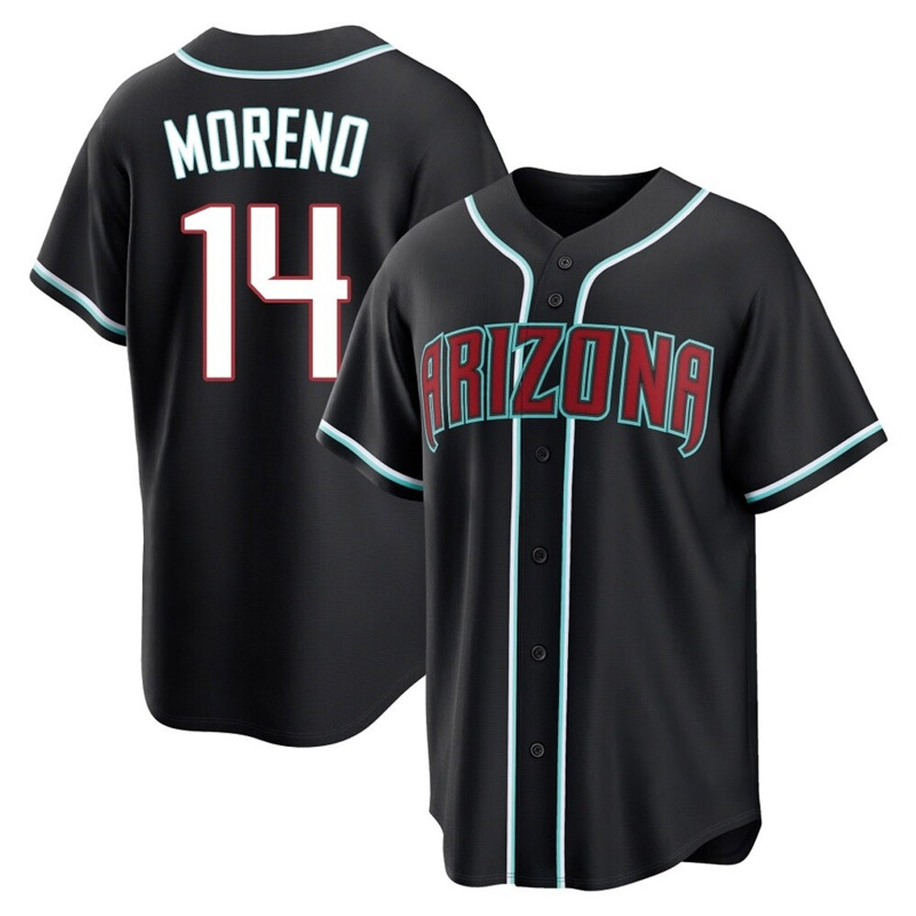 Friene A.Diamondbacks #14 Gabriel Moreno Player Black Home Game Stitched Jerseys