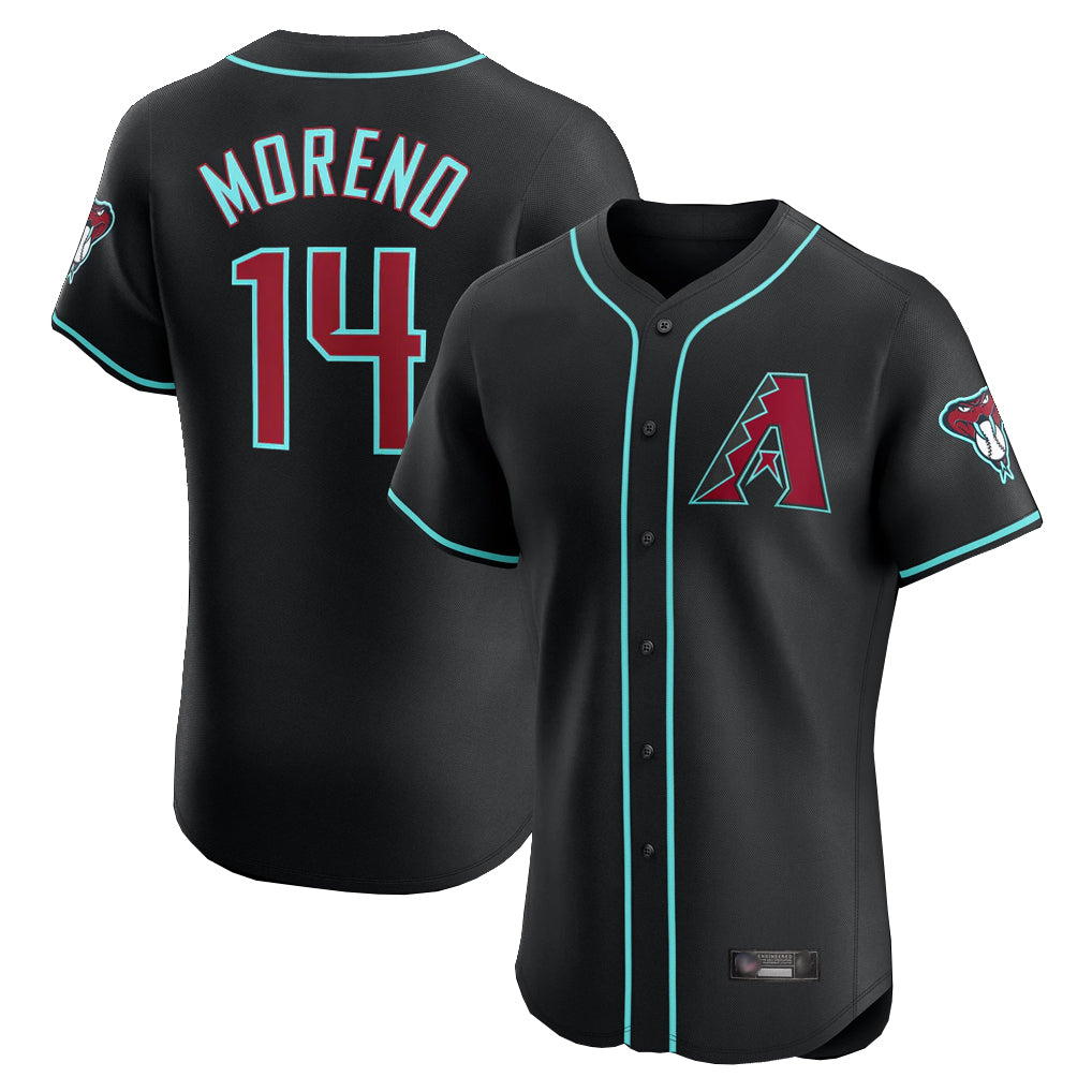 Friene A.Diamondbacks #14 Gabriel Moreno Player Black Limited Elite Home Game Stitched Jerseys