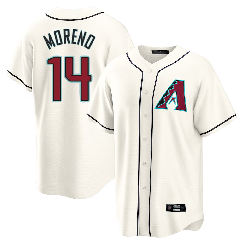 Friene A.Diamondbacks #14 Gabriel Moreno Player Cream Home Game Stitched Jerseys