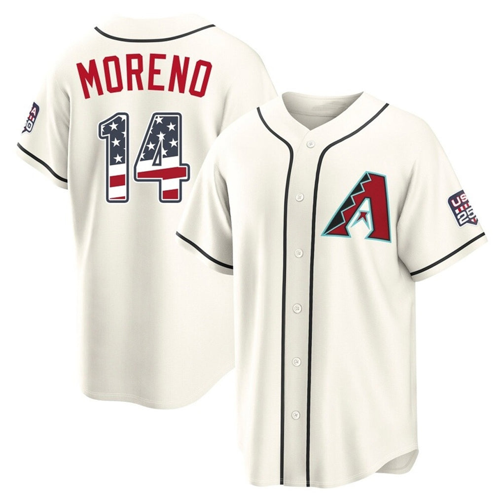 Friene A.Diamondbacks #14 Gabriel Moreno Player Cream USA 250 Fourth of July Home Game Stitched Jerseys
