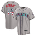 Friene A.Diamondbacks #14 Gabriel Moreno Player Gray USA 250 Fourth of July Home Game Stitched Jerseys
