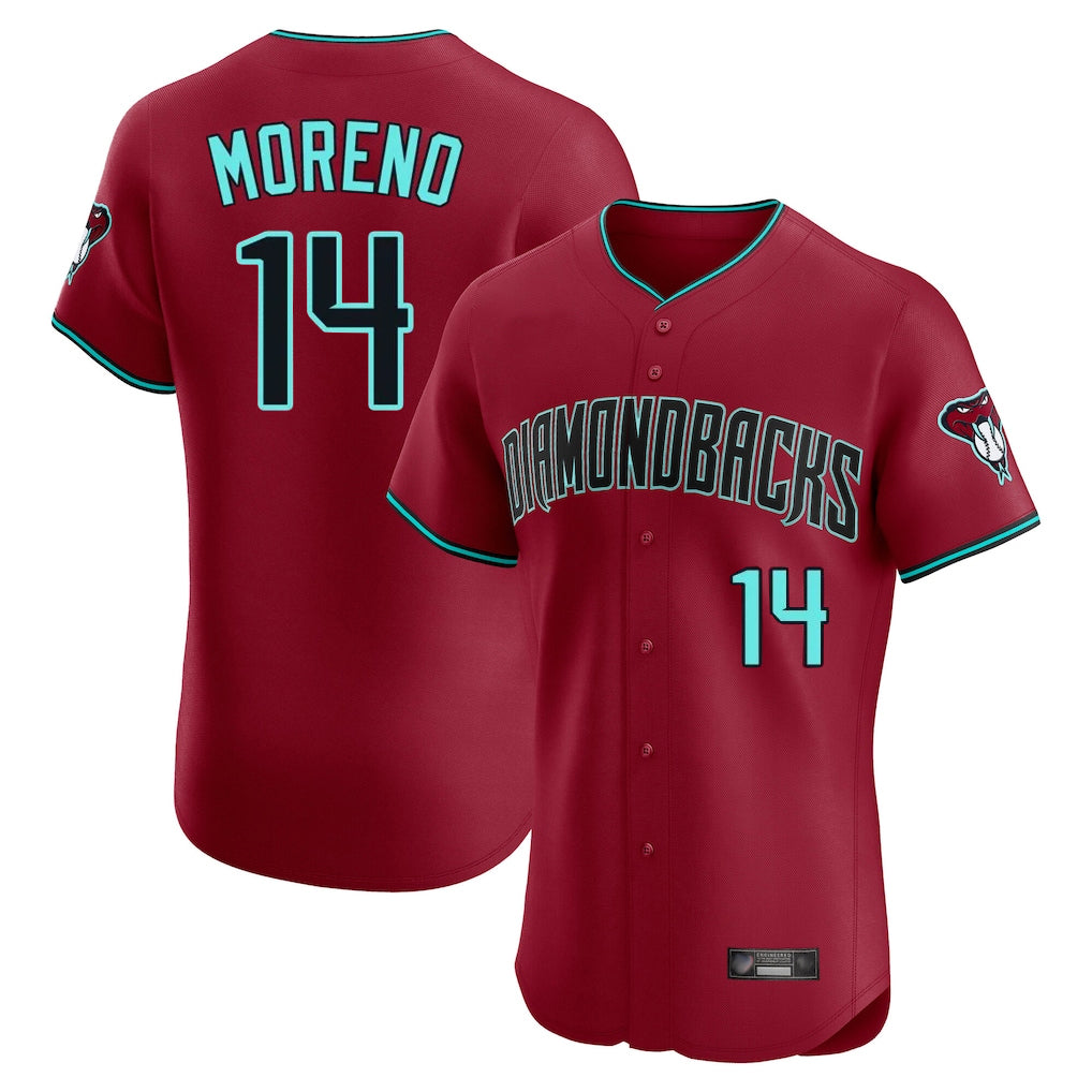 Friene A.Diamondbacks #14 Gabriel Moreno Player Red Limited Elite Home Game Stitched Jerseys