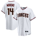 Friene A.Diamondbacks #14 Gabriel Moreno Player White Home Game Stitched Jerseys
