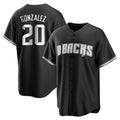 Friene A.Diamondbacks #20 Luis Gonzalez Player Black Game Home Stitched Jerseys
