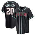 Friene A.Diamondbacks #20 Luis Gonzalez Player Black Home Game Stitched Jerseys