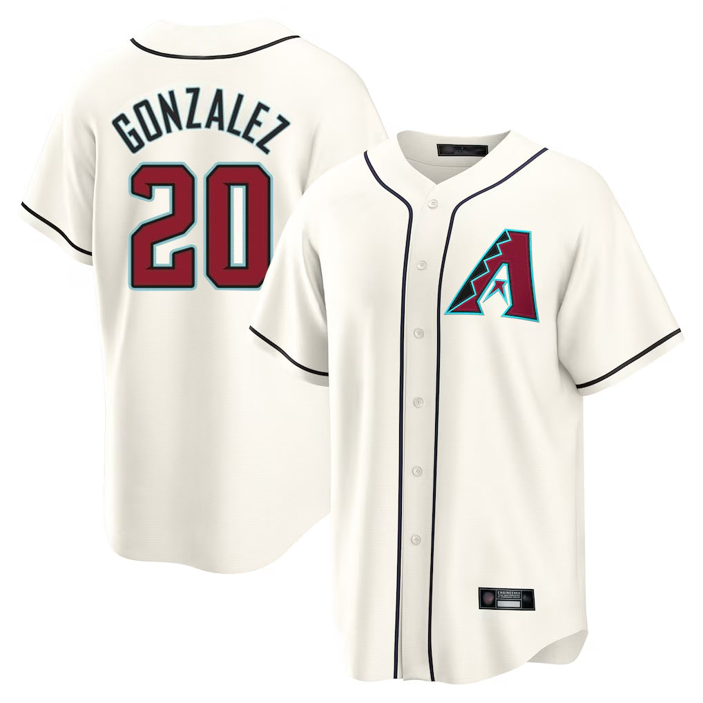 Friene A.Diamondbacks #20 Luis Gonzalez Player Cream Home Game Stitched Jerseys
