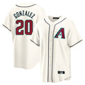 Friene A.Diamondbacks #20 Luis Gonzalez Player Cream Home Game Stitched Jerseys