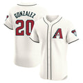 Friene A.Diamondbacks #20 Luis Gonzalez Player Cream Limited Elite Home Game Stitched Jerseys