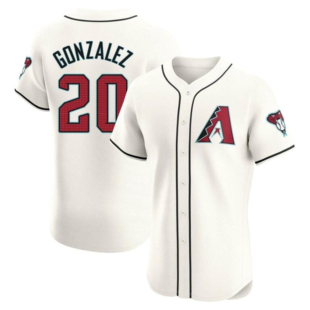Friene A.Diamondbacks #20 Luis Gonzalez Player Cream Limited Elite Home Game Stitched Jerseys