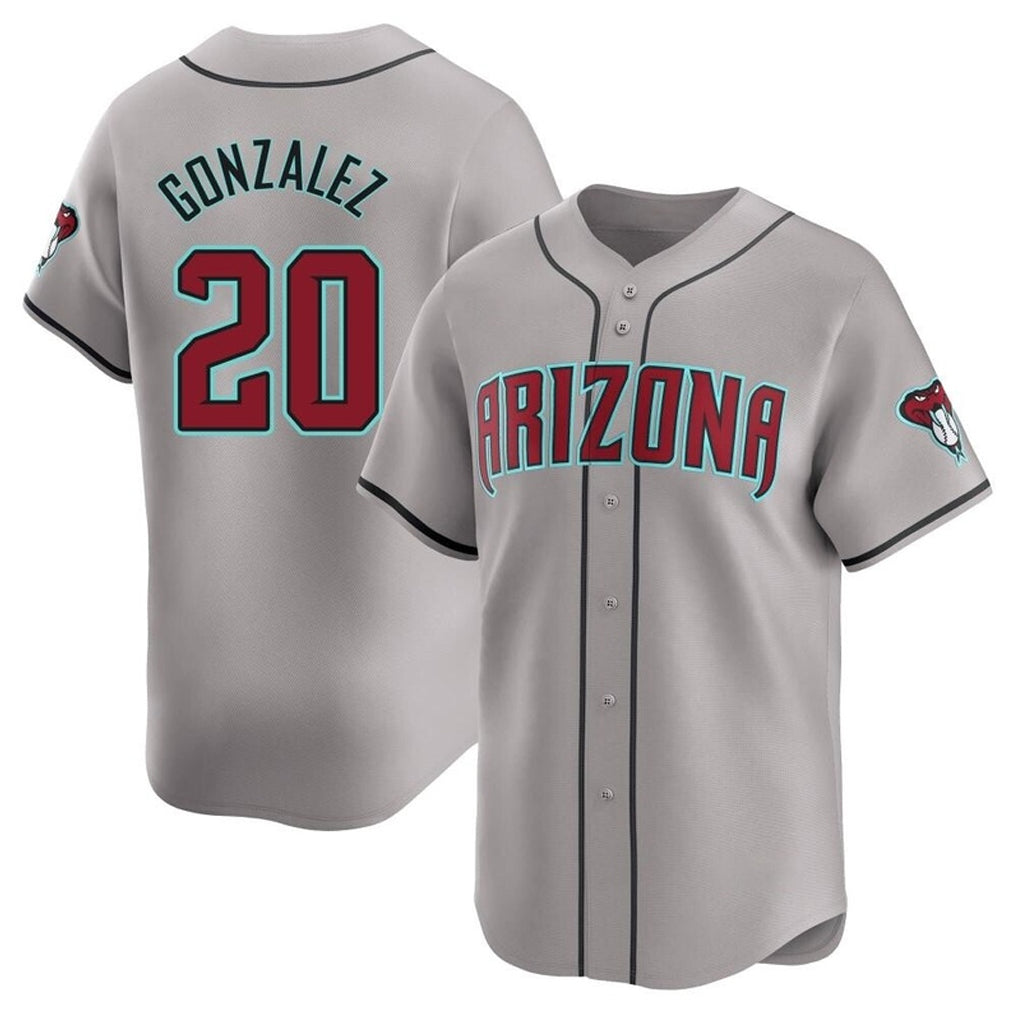 Friene A.Diamondbacks #20 Luis Gonzalez Player Gray Road Limited Home Game Stitched Jerseys