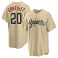 Friene A.Diamondbacks #20 Luis Gonzalez Player Tan City Connect Home Game Stitched Jerseys