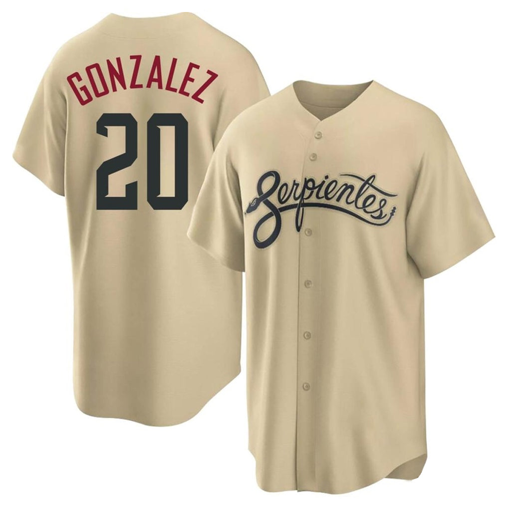 Friene A.Diamondbacks #20 Luis Gonzalez Player Tan City Connect Home Game Stitched Jerseys
