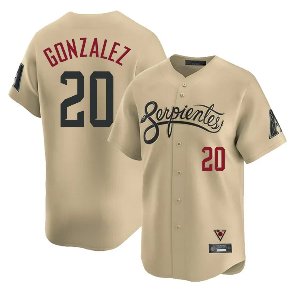 Friene A.Diamondbacks #20 Luis Gonzalez Player Tan City Connect Limited Home Game Stitched Jerseys