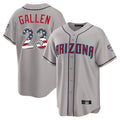 Friene A.Diamondbacks #23 Zac Gallen Player Gray USA 250 Fourth of July Home Game Stitched Jerseys