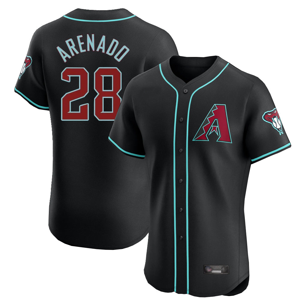 Friene A.Diamondbacks #28 Nolan Arenado Player Black Limited Elite Home Game Stitched Jerseys