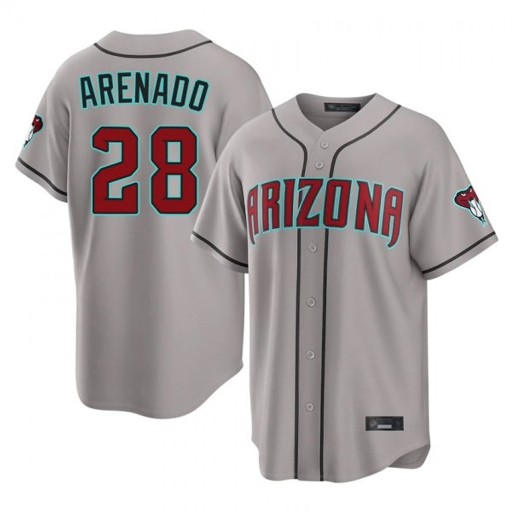 Friene A.Diamondbacks #28 Nolan Arenado Player Gray Road Home Game Stitched Jerseys