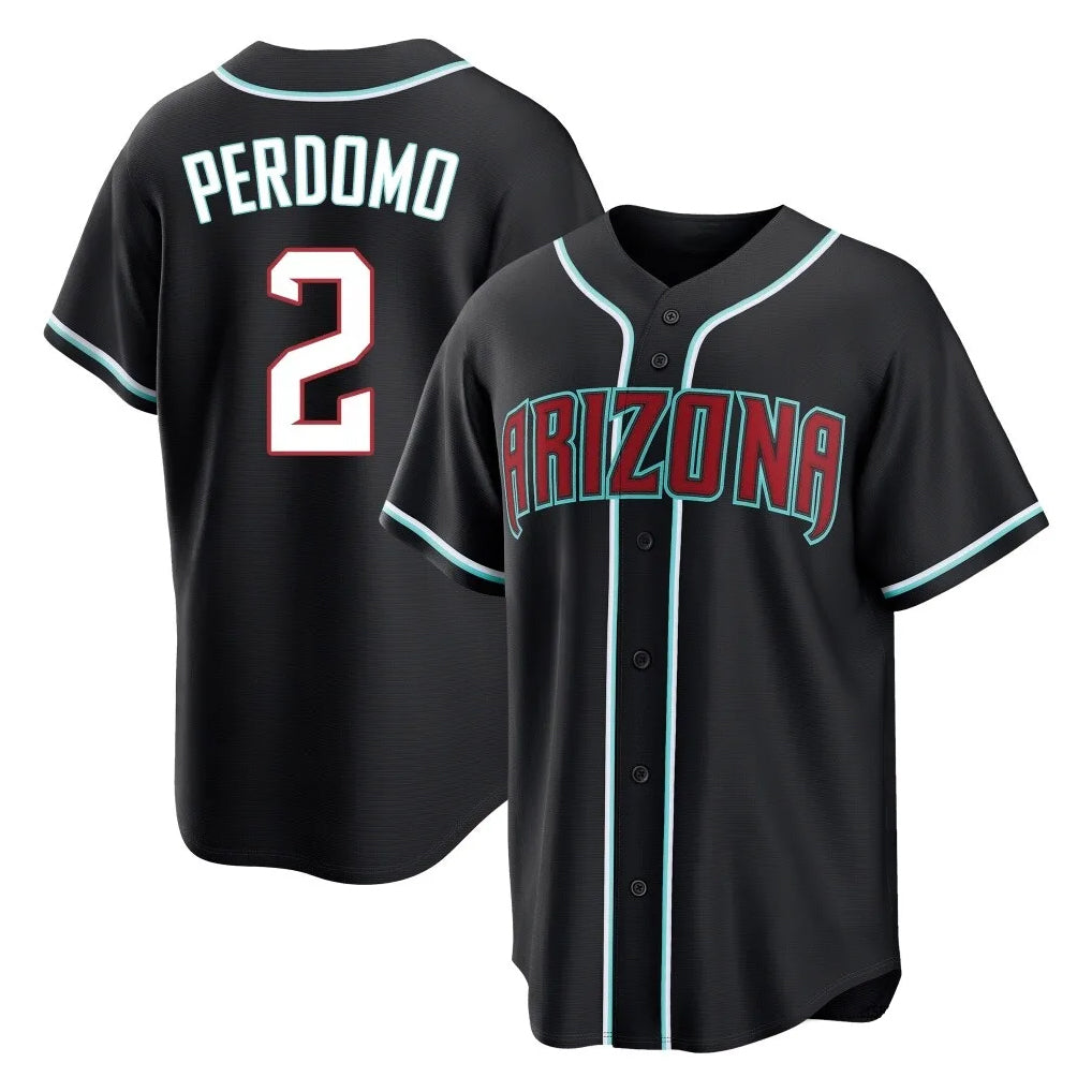 Friene A.Diamondbacks #2 Geraldo Perdomo Player Black Home Game Stitched Jerseys