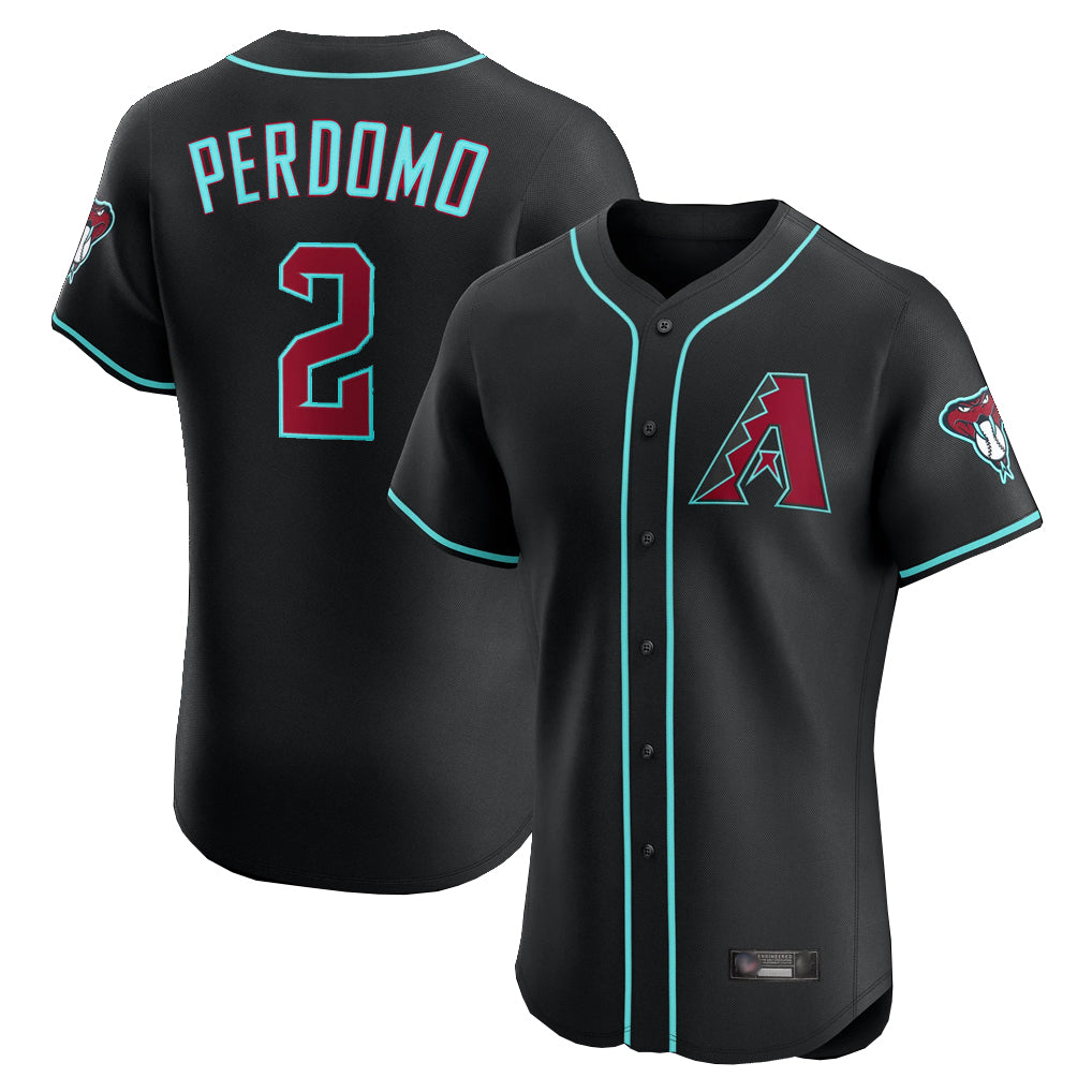 Friene A.Diamondbacks #2 Geraldo Perdomo Player Black Limited Elite Home Game Stitched Jerseys