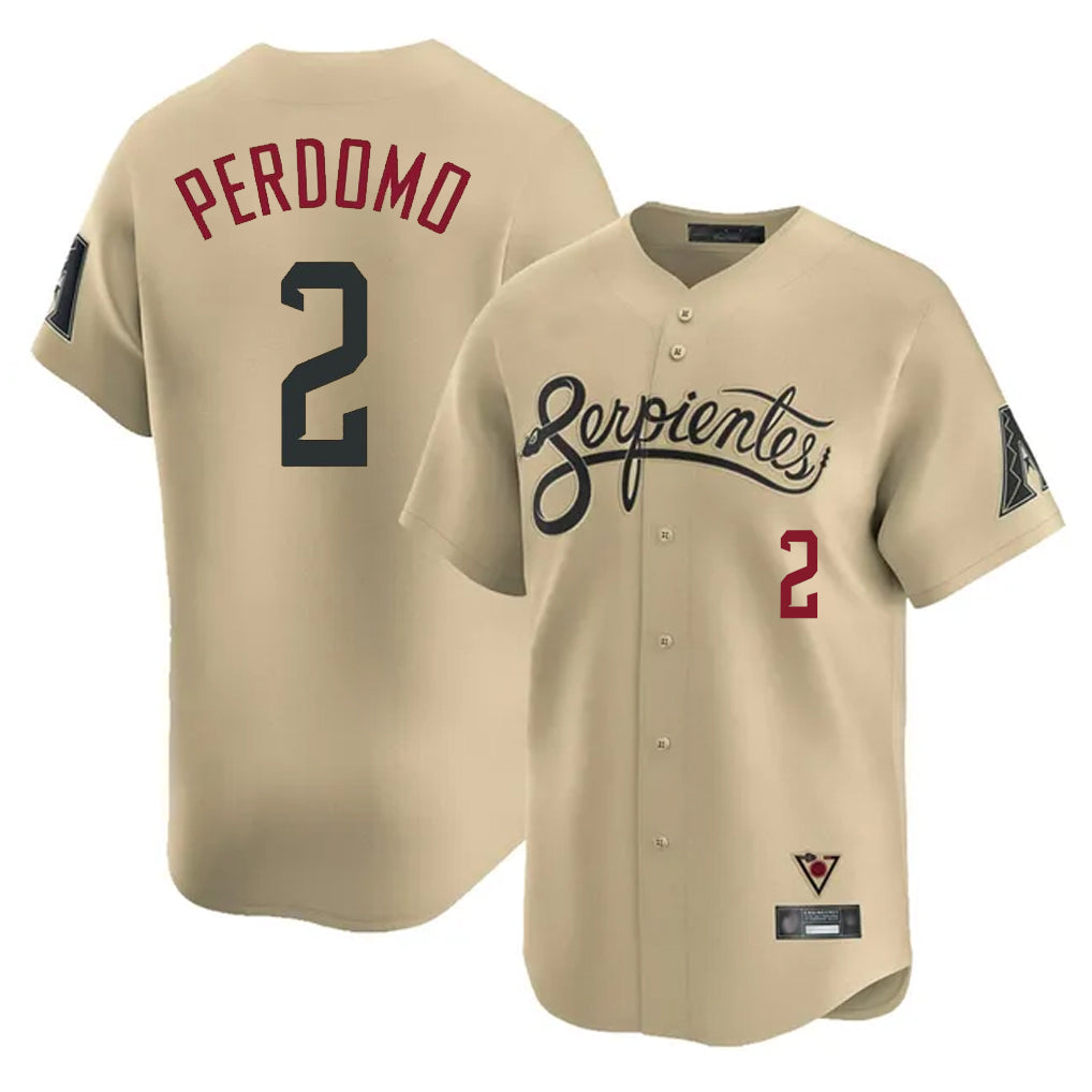 Friene A.Diamondbacks #2 Geraldo Perdomo Player Tan City Connect Limited Home Game Stitched Jerseys