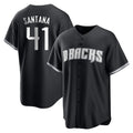 Friene A.Diamondbacks #41 Carlos Santana Player Black Game Home Stitched Jerseys